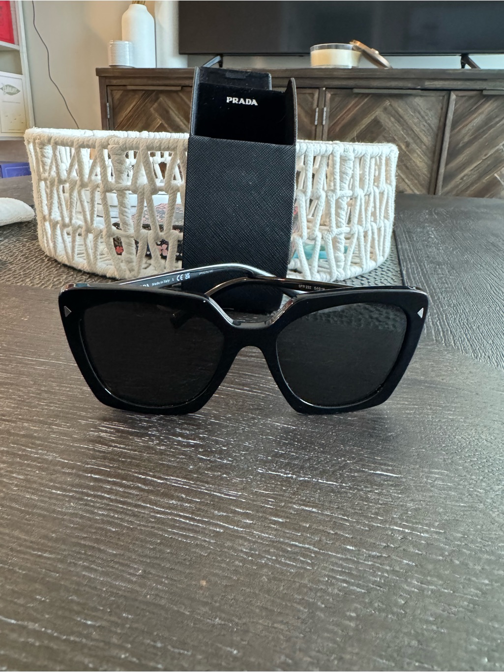 Prada Black 54mm Square Sunglasses